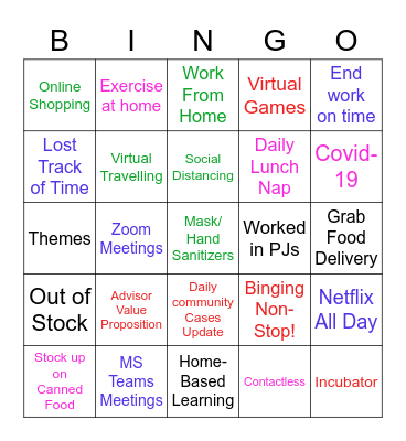 Lockdown Bingo Card