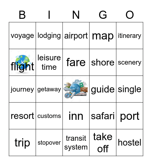 Taking a Trip Bingo Card