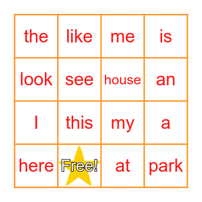 Snap Words: BINGO! Bingo Card