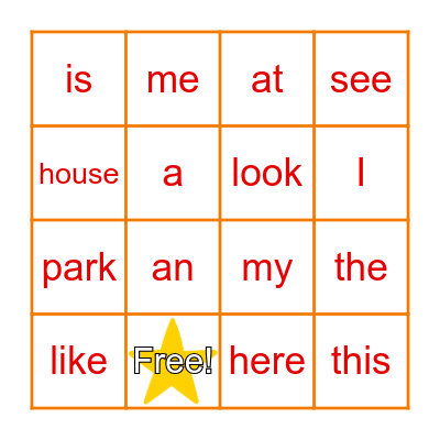 Snap Words: BINGO! Bingo Card