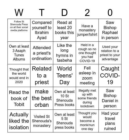 World Teens's Day Bingo Card