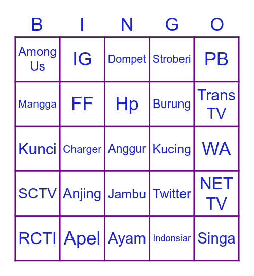 BINGO BERPOLA Bingo Card