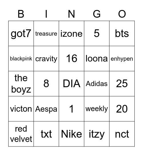 chacha Bingo Card
