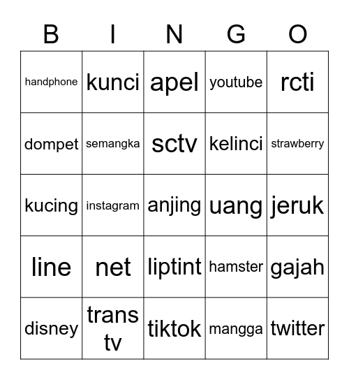 svajone karensja Bingo Card