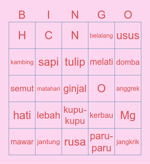 chuueyo ! ! Bingo Card