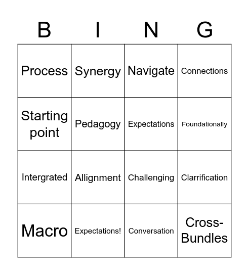 Cross walk and Bundle Bingo Card