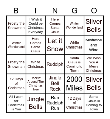 Christmas Bingo Card