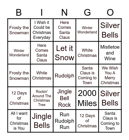 Christmas Bingo Card