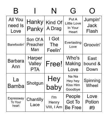 Whistle Misc. Hits #2 Bingo Card