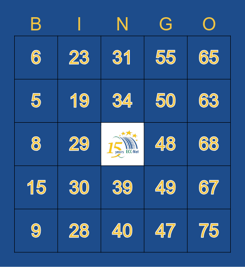 Bingo ECC-Net (1-75) Bingo Card
