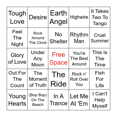 Karate Kid Bingo Card