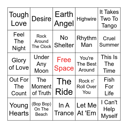 Karate Kid Bingo Card