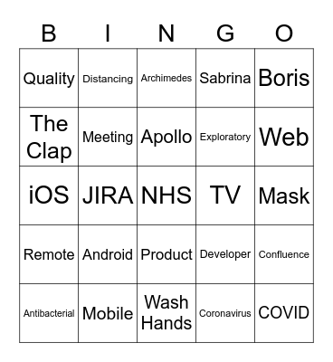 Testmas Bingo Card