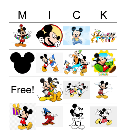 Happy Birthday Mickey! Bingo Card