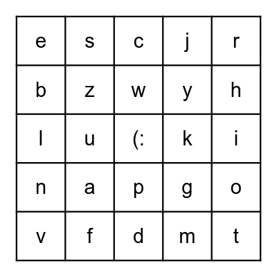 Alphabet Bingo! Bingo Card