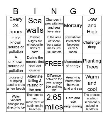 Ocean 1 Bingo Card