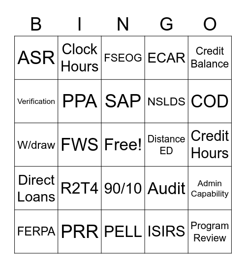 ReConnect Mondays! Bingo Card