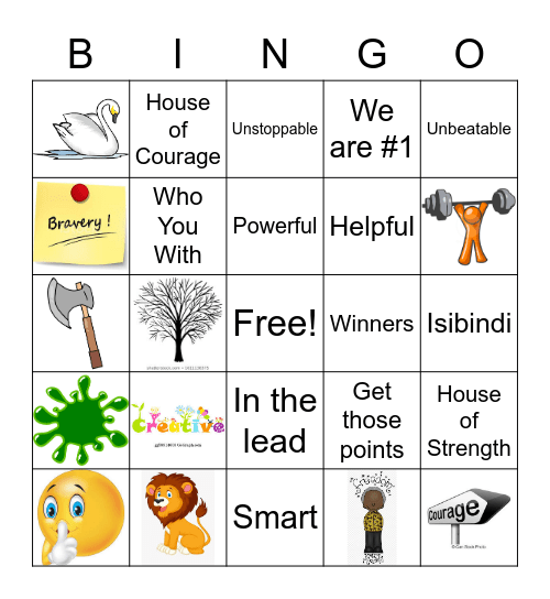 Isibindi Bingo Card