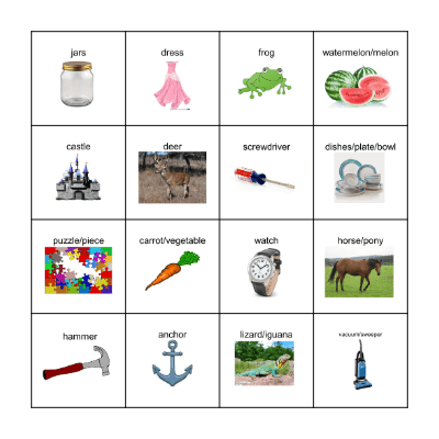 Vocabulary MOY 3 Bingo Card