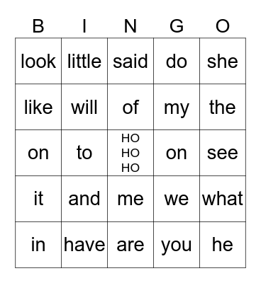 Holiday BINGO! Bingo Card