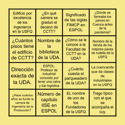 BINGO Card