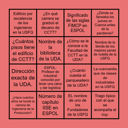 BINGO Card