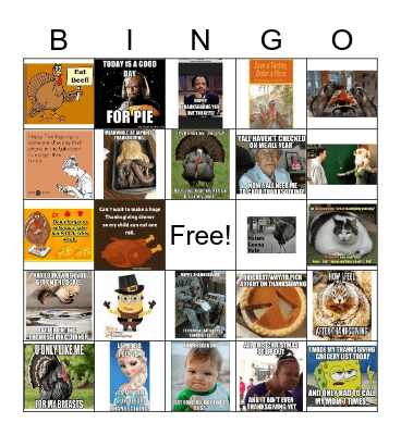 Thanksgiving Bingo Card