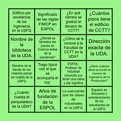 BINGO Card