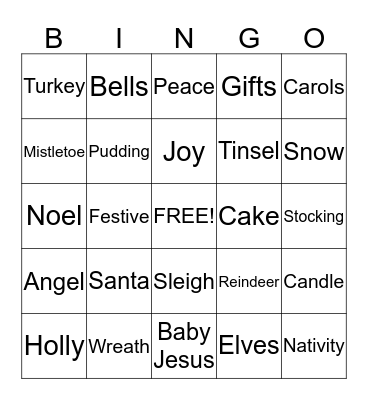 Holiday Bingo Card