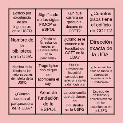 BINGO Card