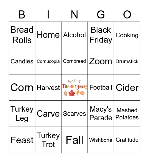 AMERIT Thanksgiving Bingo Card