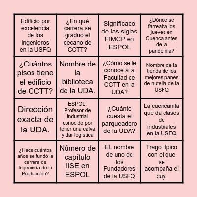 BINGO Card