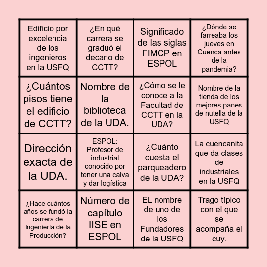 BINGO Card