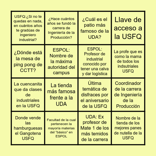 BINGO Card