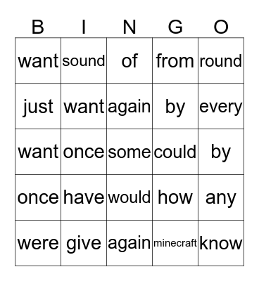Jason and Goran Bingo Card