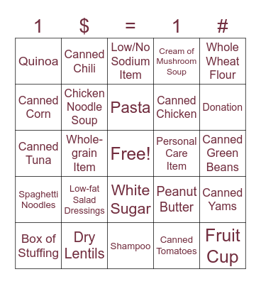 Can The Cats - Food Drive BINGO! Bingo Card