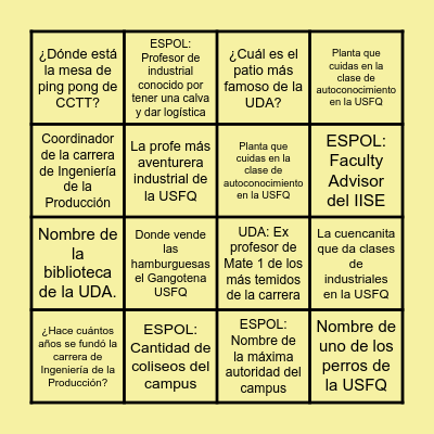 BINGO Card