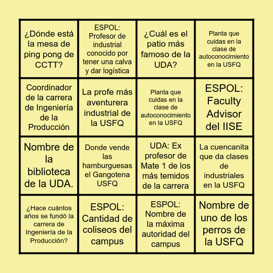 BINGO Card