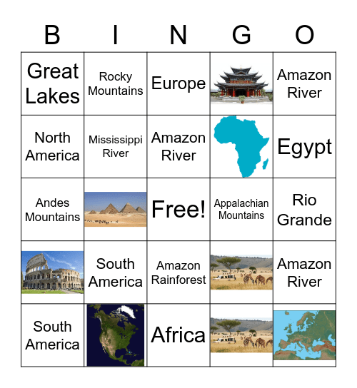 Maps Bingo Card