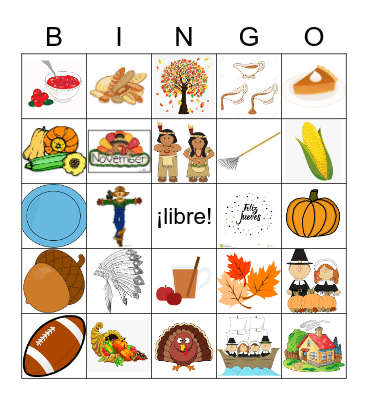 El día de acción de gracias Bingo Card