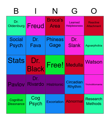 Psych Bingo Card