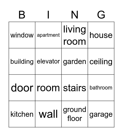 Las viviendas Bingo Card
