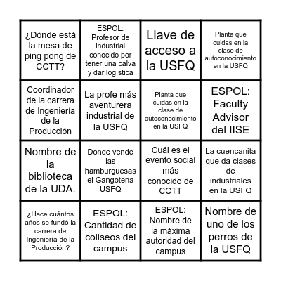 BINGO Card