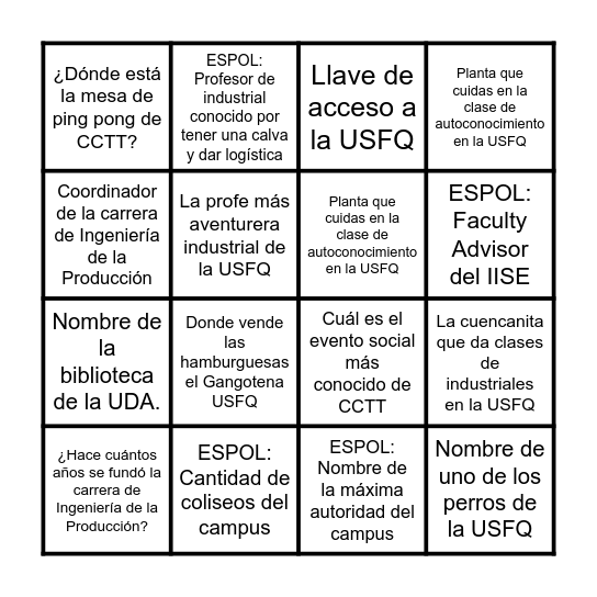 BINGO Card