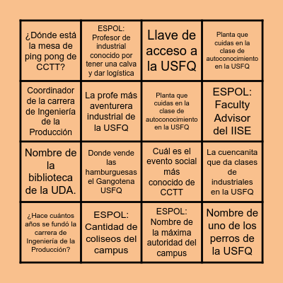 BINGO Card