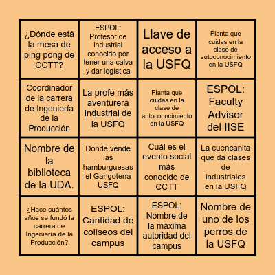 BINGO Card