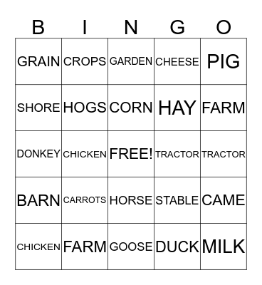 FARM Bingo Card
