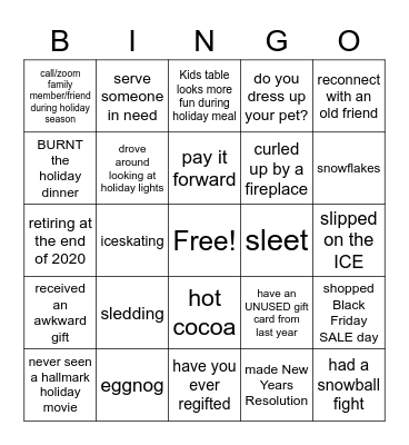HOLIDAY  BINGO Card