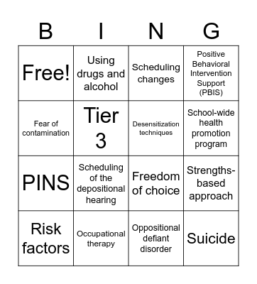 Mental Health Bingo #1 Bingo Card