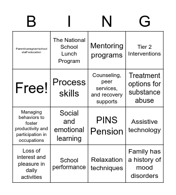 Mental Health Bingo #2 Bingo Card